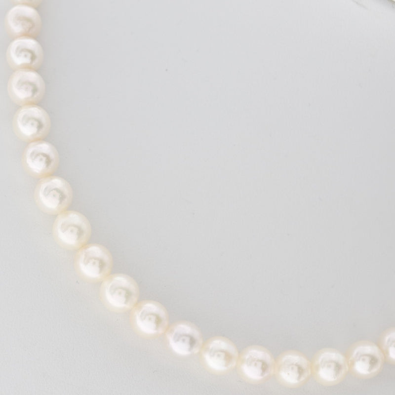 Perla 7-7.5 mm Pearl x Collar de damas de plata A Rank