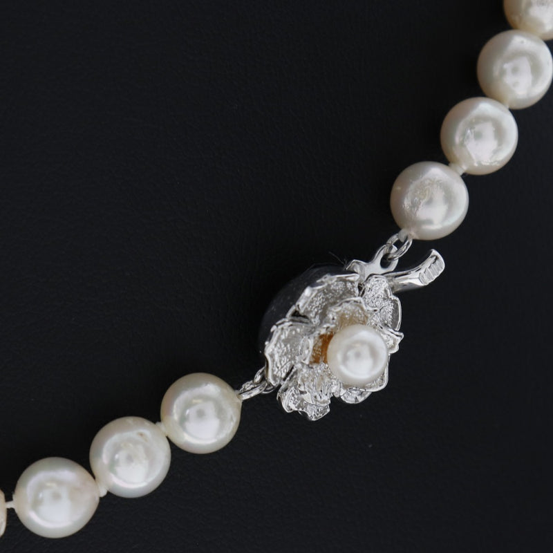 Perla 7-7.5 mm Pearl x Collar de damas de plata A Rank