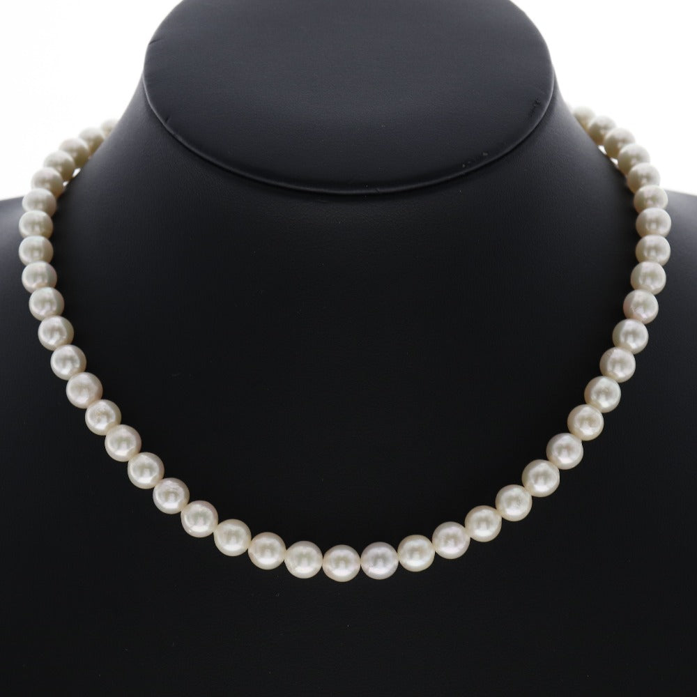 真珠7-7.5mm パール×シルバー レディース ネックレス Aランク