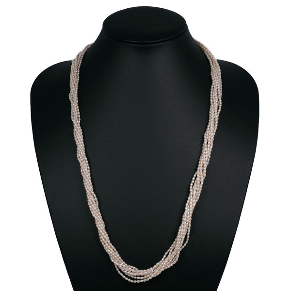 Collar de perlas para bebés 8 giros consecutivos 2.2-2.5 mm Pearl x plata Pearl Pearl Ladies A-Rank