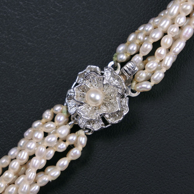 Collar de perlas para bebés 8 giros consecutivos 2.2-2.5 mm Pearl x plata Pearl Pearl Ladies A-Rank