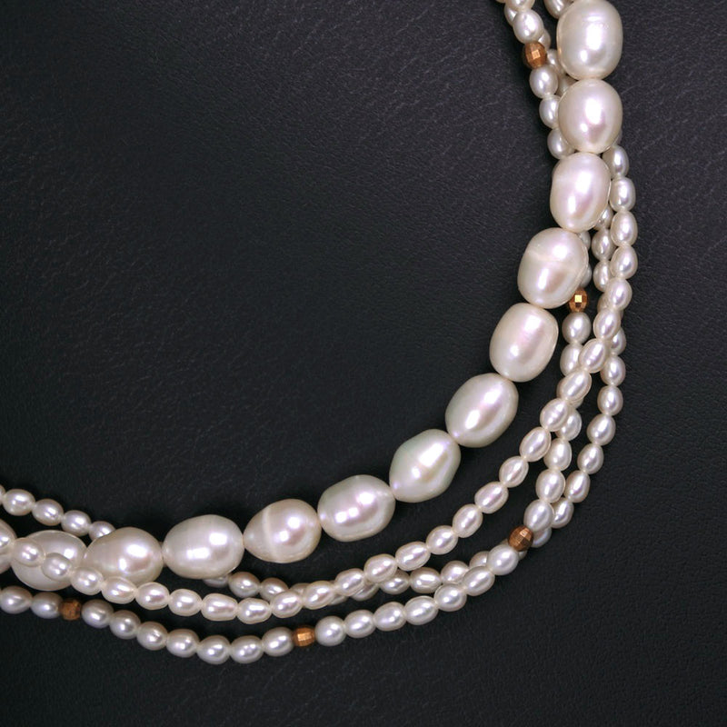 Pearl 4 Necklace Ballock Pearl Baby Pearl Pearl x Silver Gold PEARL 4 CONSECUTIVE Ladies A-Rank