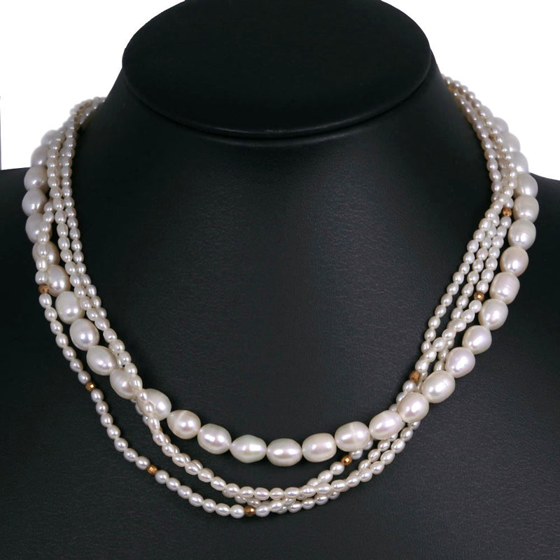 Pearl 4 Necklace Ballock Pearl Baby Pearl Pearl x Silver Gold PEARL 4 CONSECUTIVE Ladies A-Rank