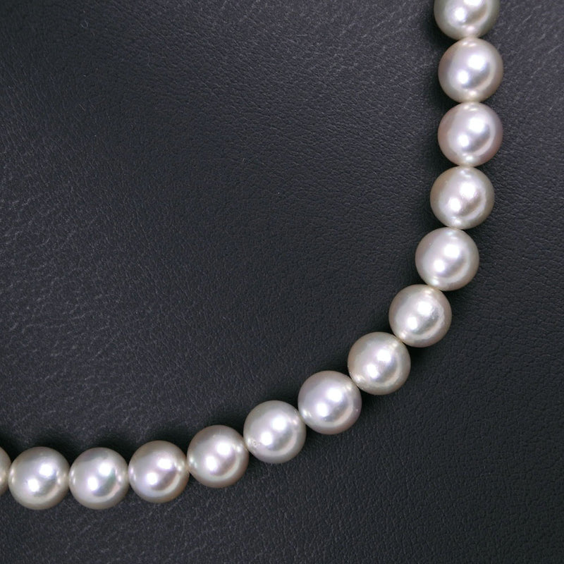 Pearl 7.6-8.0 mm Pearl x Collar de collar de damas de plata