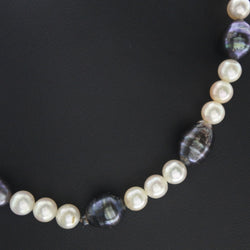 Collar de perlas 6.2-11.0 mm Pearl x Plata blanca Pearl Damas A Rank