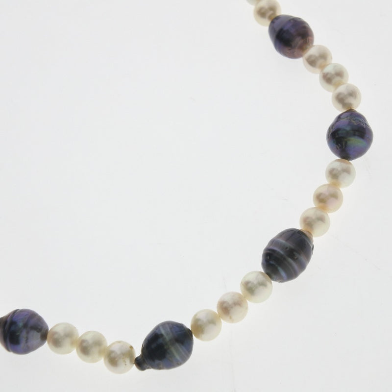 Collar de perlas 6.2-11.0 mm Pearl x Plata blanca Pearl Damas A Rank
