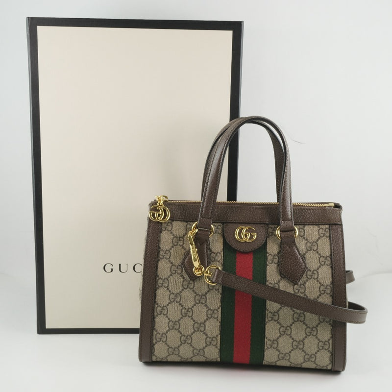 [Gucci] Gucci Offidia GG小2Way肩547551手提包GG Sprom帆布茶女士手提包