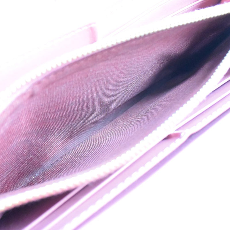 [miumiu] miu miu 
 圆形拉链长钱包 
 皮革粉红色的紧固件拉链在女士周围