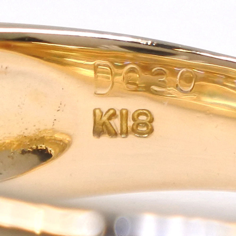 9号戒指 /戒指 
 K18黄金X PT900铂金X钻石银D0.30雕刻女士SA等级