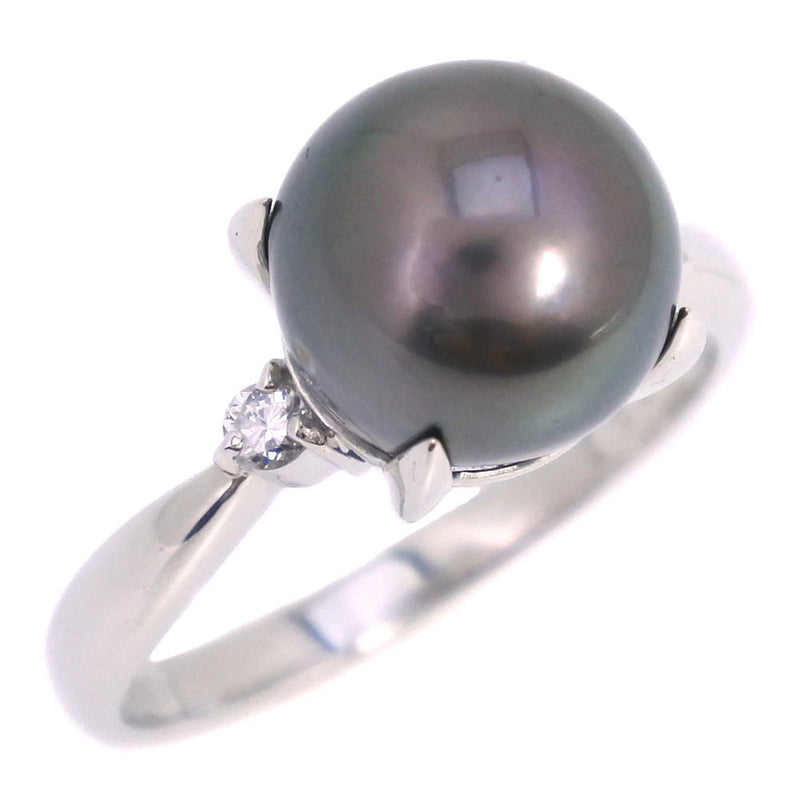 真珠 リング・指輪 9.5 ｍｍ Pt900プラチナ×ブラックパール（黒蝶真珠