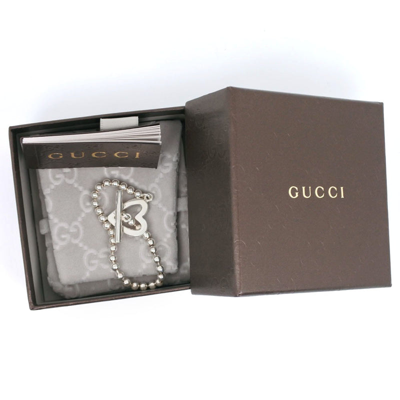 [Gucci] Gucci Ball Chain Heart Bracelet Plata 925 Pulsera de damas de plata