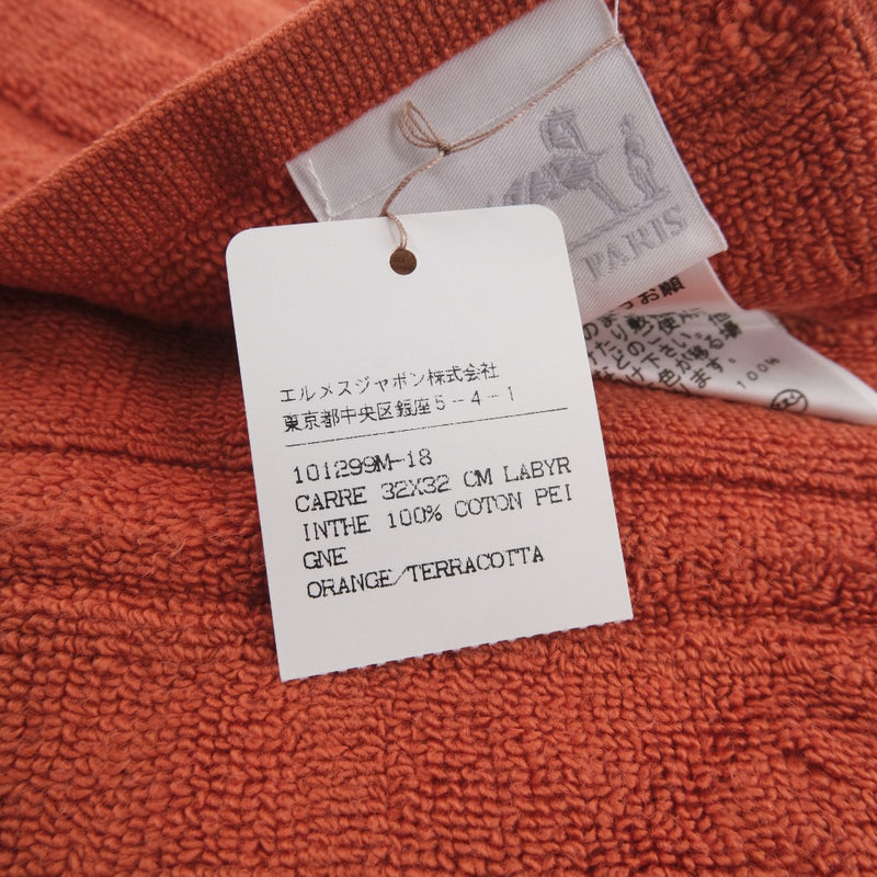 [HERMES] Hermes 101299M-18 towel cotton orange unisex towel S rank