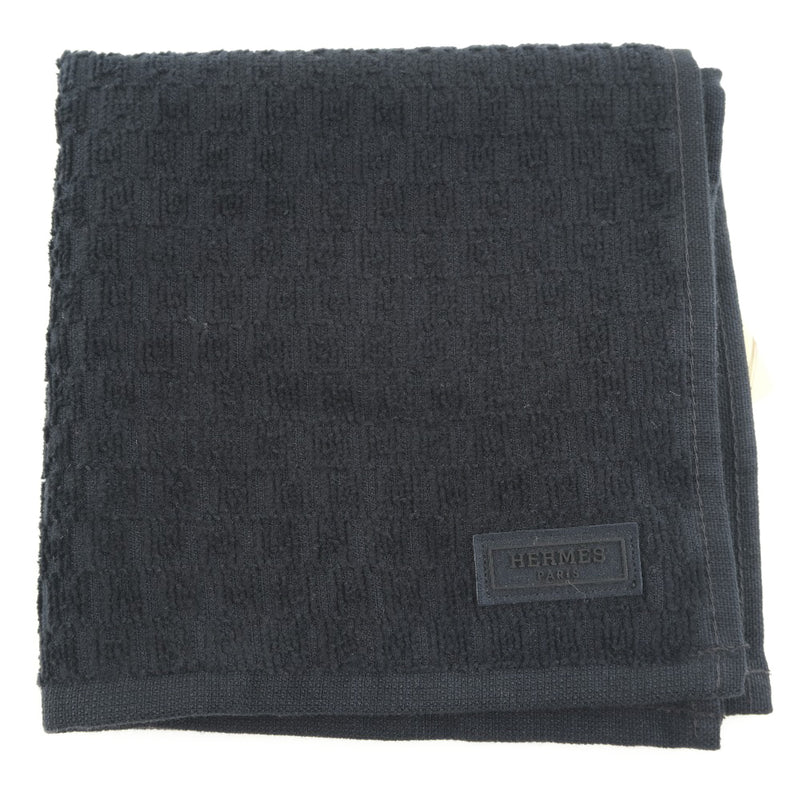 [HERMES] Hermes 101566M-01 Towel cotton black unisex towel S rank