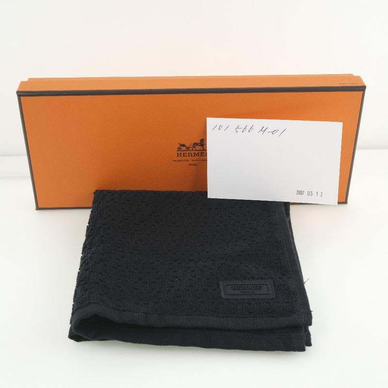 [HERMES] Hermes 101566M-01 Towel cotton black unisex towel S rank