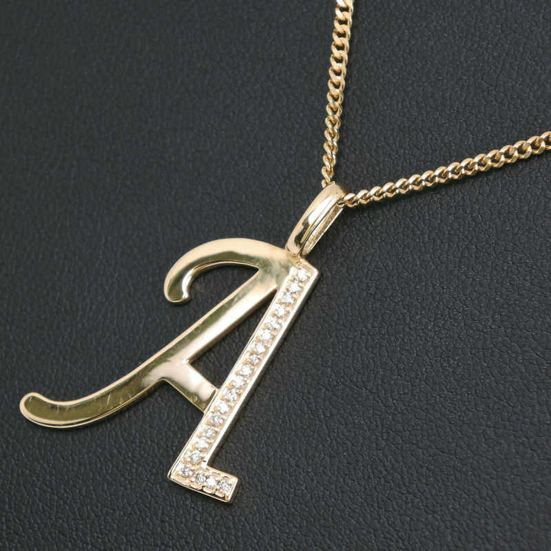 Collar inicial "A" K18 Oro amarillo x Diamond Gold Unisex Collar