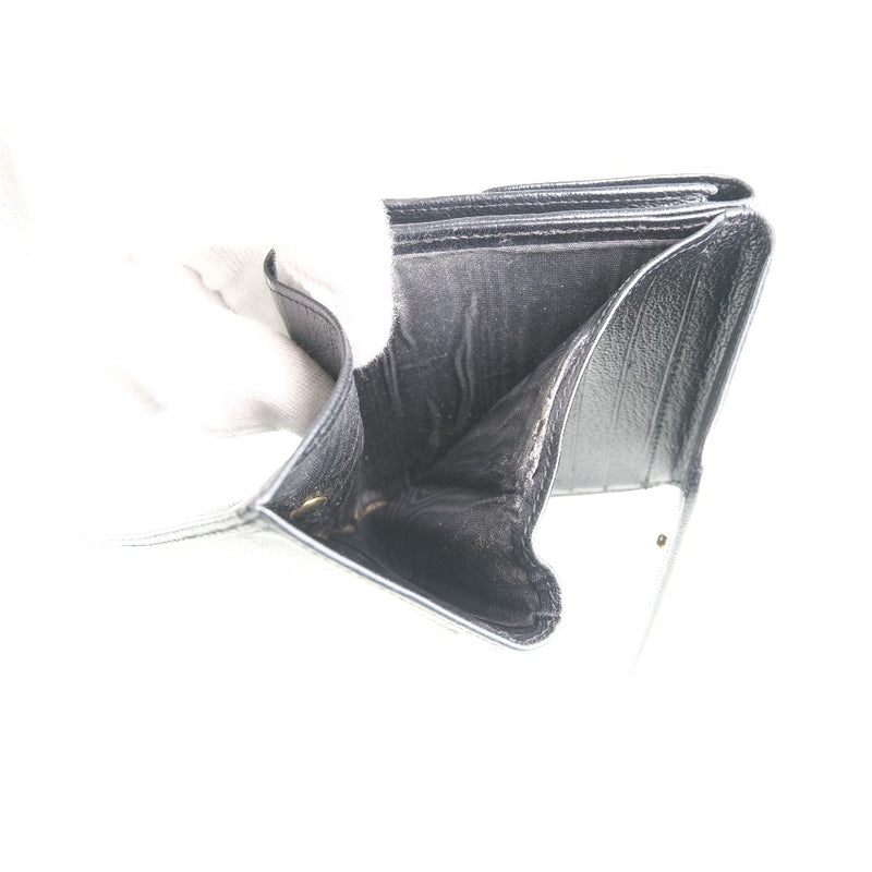 【CHANEL】シャネル
 コンパクト 二つ折り財布
 レザー 黒 レディース 二つ折り財布