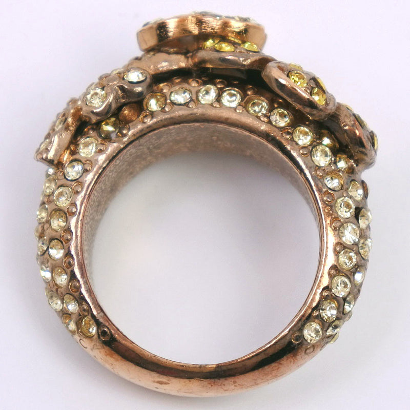 [CHANEL] Chanel Coco Mark Ring, Ring Gold Plating x Rhinestone No. 12.5 Gold 04A engraved Ladies Ring / Ring