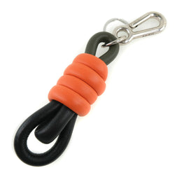 [LOEWE] Loebe Tricolor Knot Charm Leather Orange/Black Ladies Charm A Rank