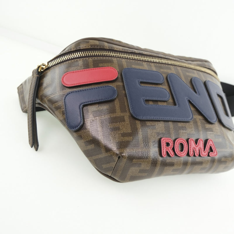 [FENDI] Fendi Zukka FILA Collaboration 8bm006 A5N7 F1562 Body Bag PVC Khaki Unisex Bag Bag A Rank