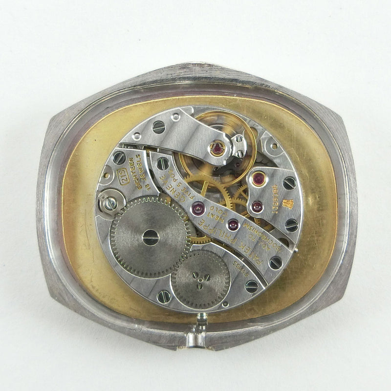 【PATEK PHILIPPE】パテックフィリップ
 cal.215 3858/1 K18ホワイトゴールド ネイビー 手巻き アナログ表示 メンズ ネイビー/ブラウン文字盤 腕時計