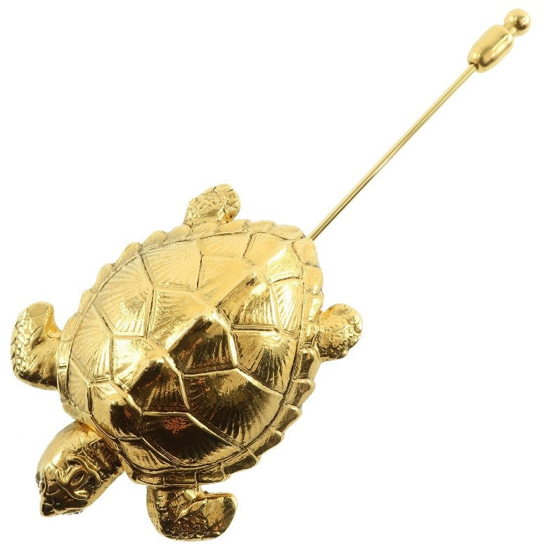 [CHANEL] Chanel Turtle/Turtle Pin Blouch A07672 Y02003 Broch Gold Plating Gold 96A engraved Ladies Broach A+Rank