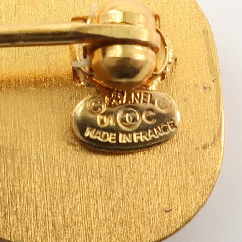 [CHANEL] Chanel Coco Mark Broach Gold Plating x Rhinestone 01C engraved Ladies Broo A-Rank