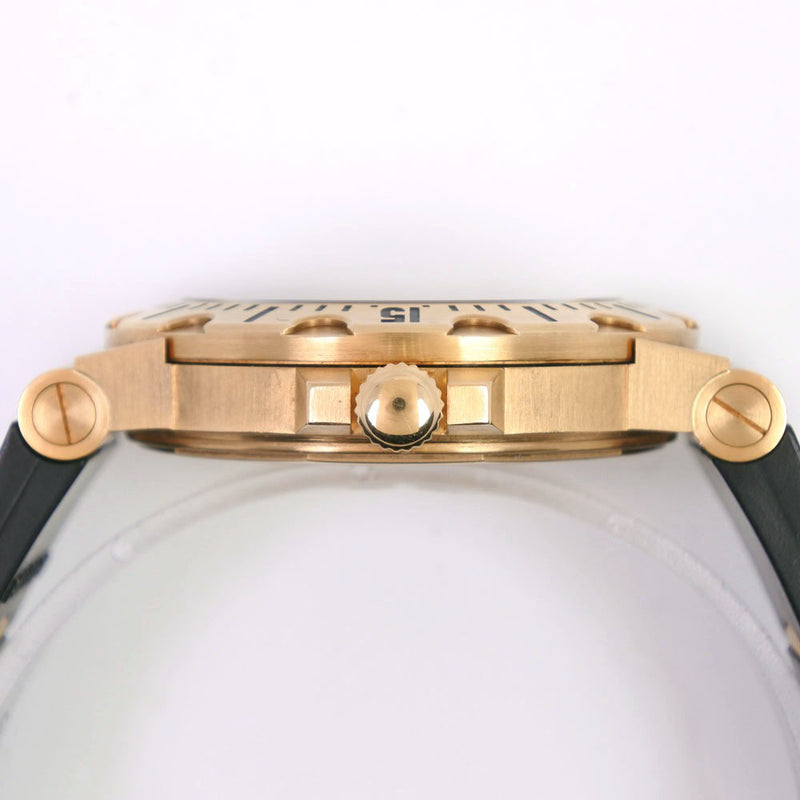 【BVLGARI】ブルガリ
 ディアゴノ スクーバ SD40G 腕時計
 K18イエローゴールド×ラバー 自動巻き メンズ 黒文字盤 腕時計
A-ランク