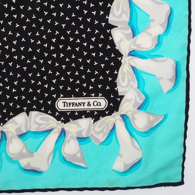 [TIFFANY & CO.] Tiffany Silk Black Unisex Scarf