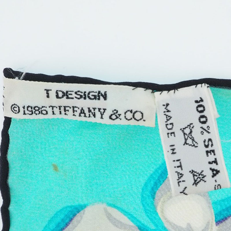 【TIFFANY&Co.】ティファニー
 シルク 黒 ユニセックス スカーフ