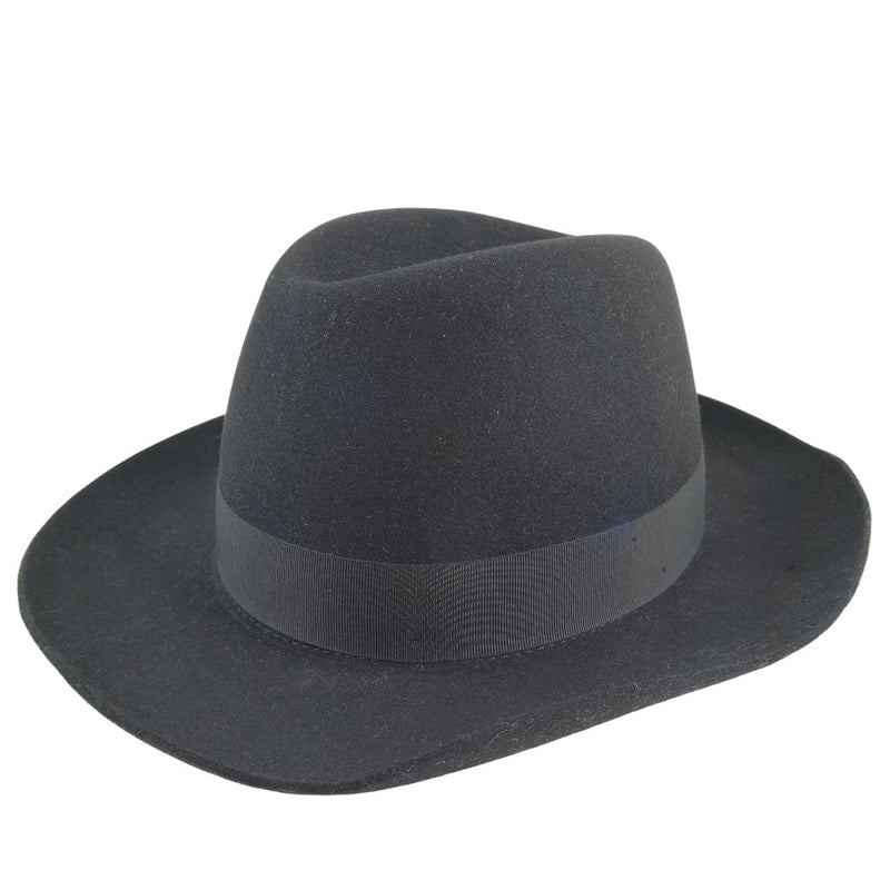 [Borsalino] 모자 양모 검은 색 Borsalino Pinbrouch 핀 브로치 유니세 섹스 랭크