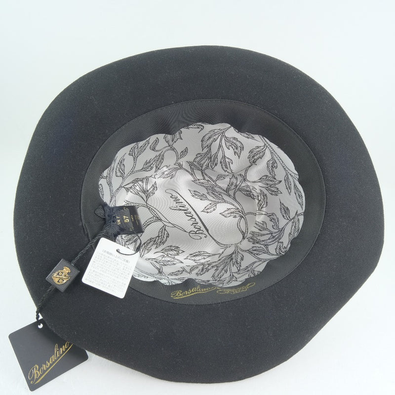 [Borsalino]帽子羊毛黑色与borsalino pinbrouch搭配针胸针中的帽子