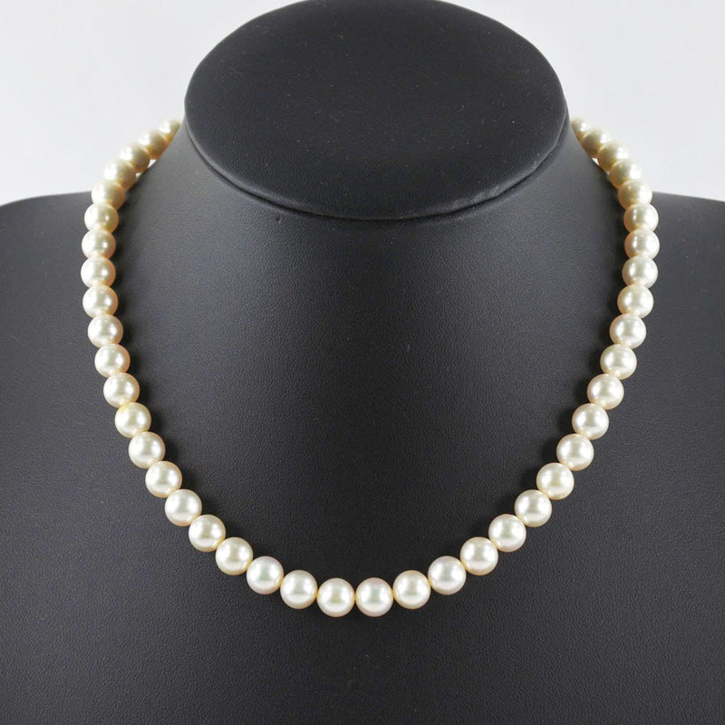 Pearl 7.5-8mm Necklace 7.5-8mm Pearl x Silver Ladies Necklace A Rank
