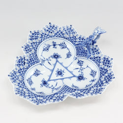 [Royal Copenhague] Royal Copenhague Blue Blue Lace Full Race Double Clover Plato Plato de porcelana Azul Vedina A Rango