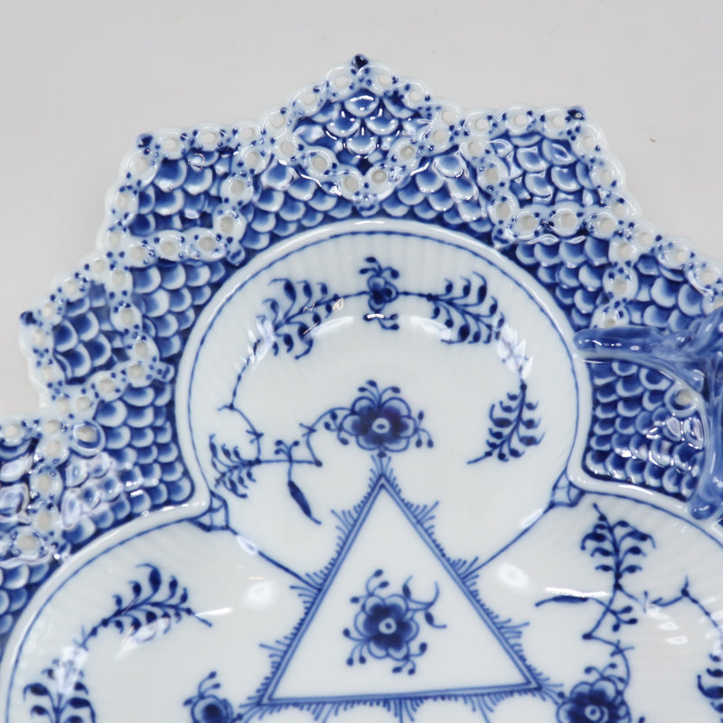 [ROYAL COPENHAGEN] Royal Copenhagen Blue Fluted Full Lace Double Race Clover Dish Dish Porcelain Blue Tableware A Rank