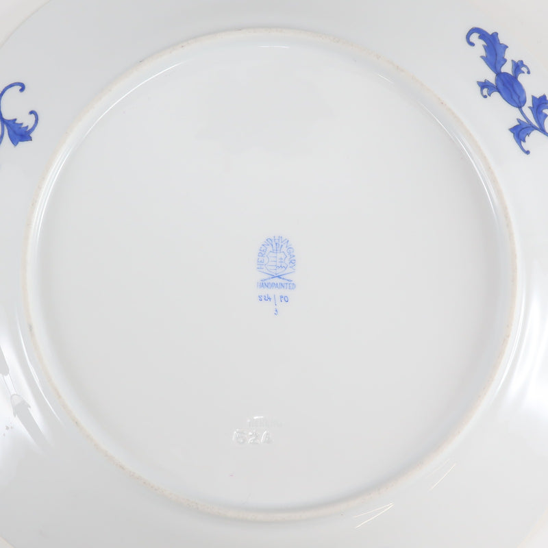 [HEREND] Helend Poisson Plate x 2 Ø25.5 (cm) 517/PO Tatercelan porcelana azul unisex vajilla un rango