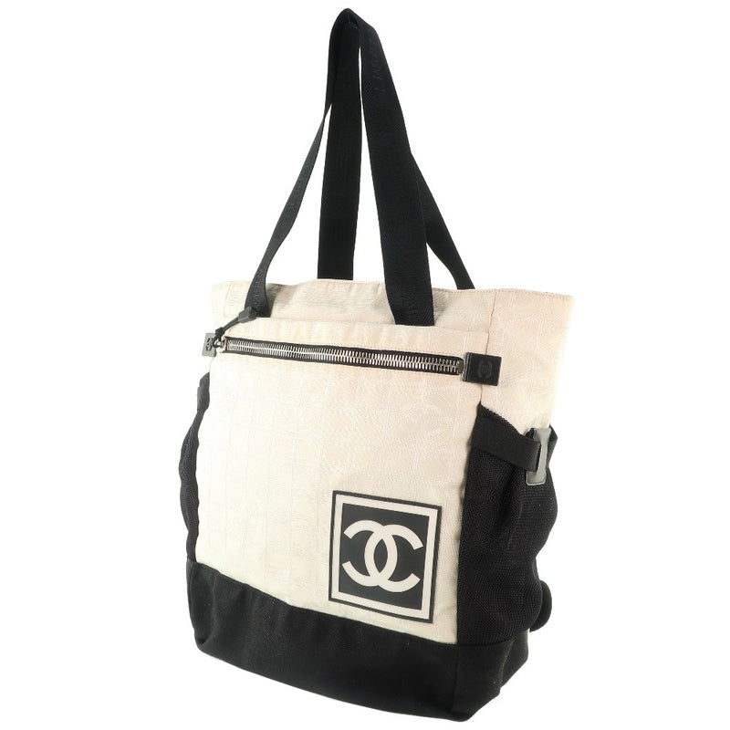 [CHANEL] Chanel Neut Travel Sports Tote Bag Nylon White Unisex Tote Bag A-Rank
