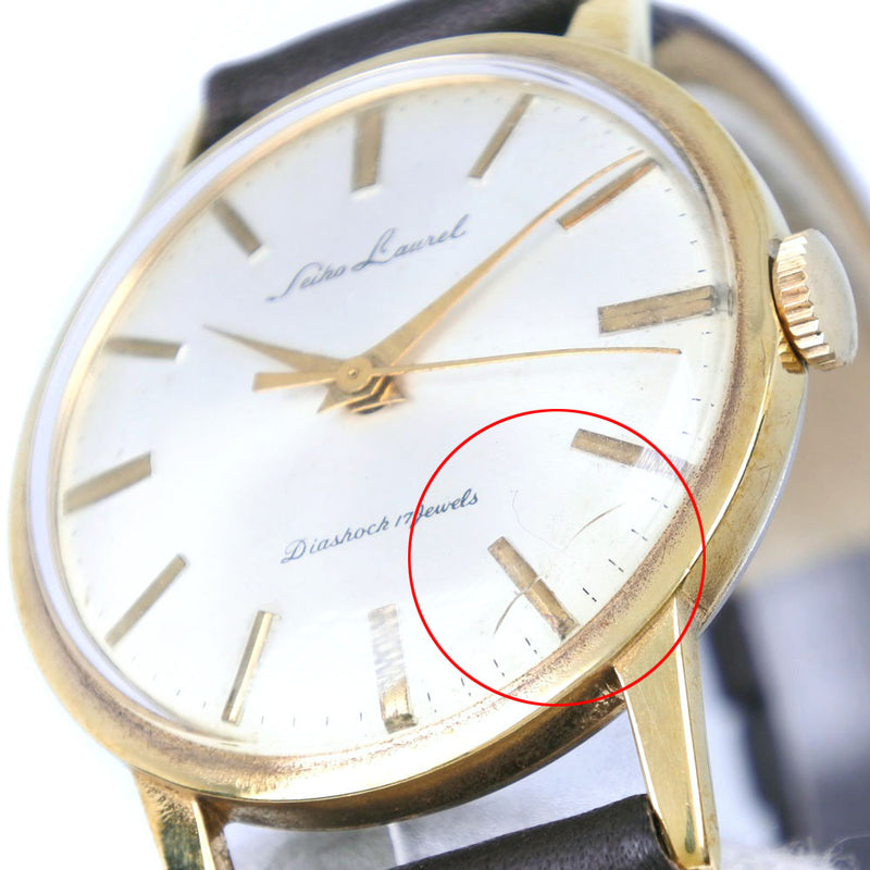 [Seiko]精工劳雷尔手表不锈钢X皮革手动 - 围绕银色表盘劳雷尔男子