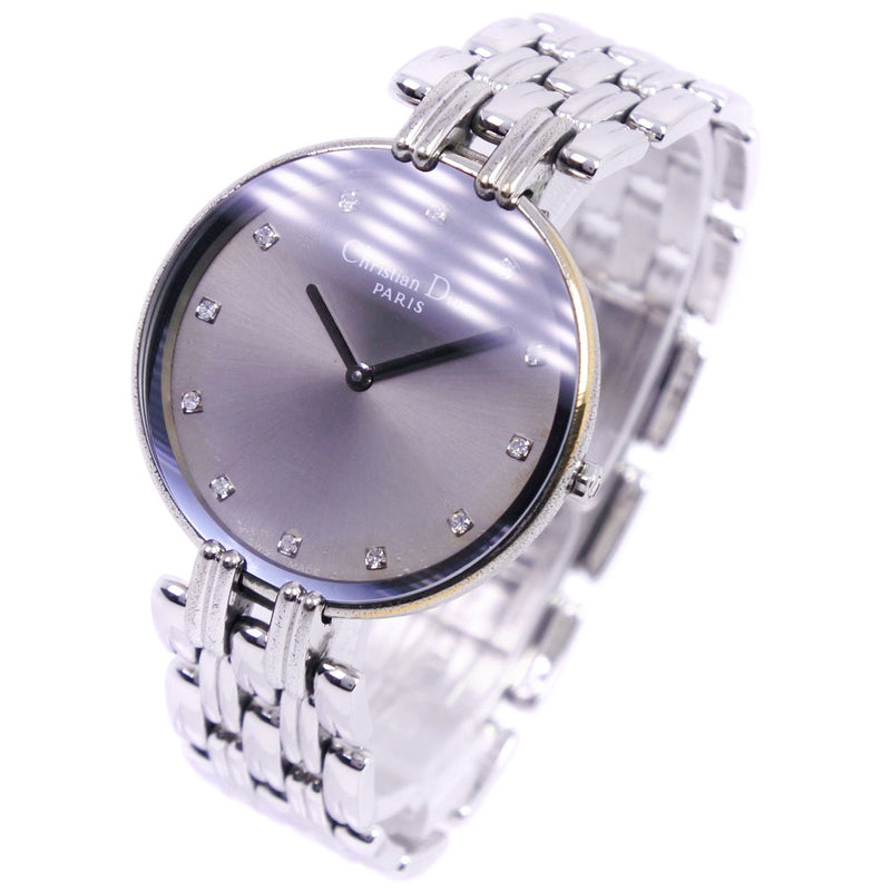 [DIOR] Christian Dior Bagira D47-120 시계 스테인레스 스틸 쿼츠 유엔 회색 다이얼 시계