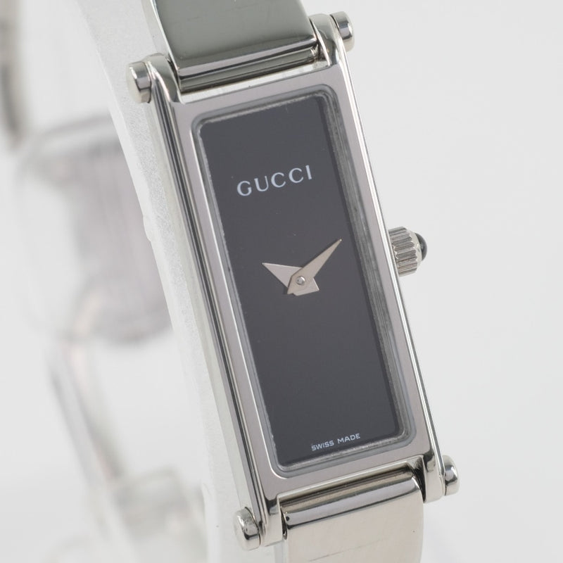 【GUCCI】グッチ
 1500L 腕時計
 ステンレススチール クオーツ レディース 黒文字盤 腕時計
Aランク