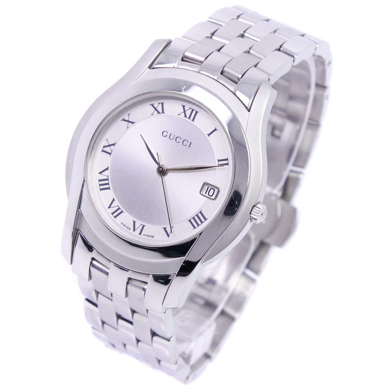 【GUCCI】グッチ
 5500M 腕時計
 ステンレススチール クオーツ アナログ表示 メンズ シルバー文字盤 腕時計