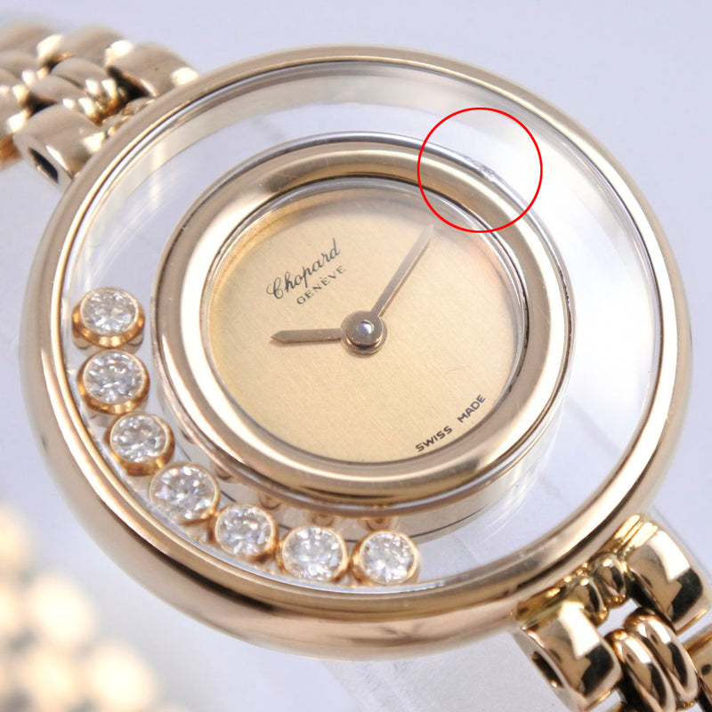 [CHOPARD] Chopard Happy Diamond 4112 1 Watch K18 Yellow Gold x Diamond Quartz Analog Ladies Gold Dial Watch A Rank