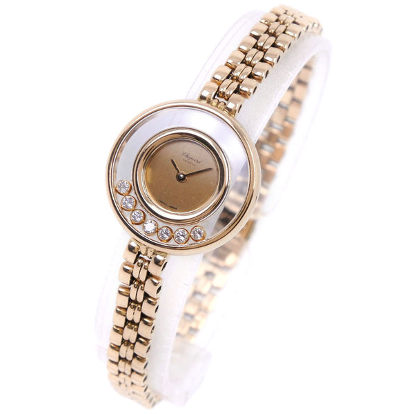 [CHOPARD] Chopard Happy Diamond 4112 1 Watch K18 Yellow Gold x Diamond Quartz Analog Ladies Gold Dial Watch A Rank