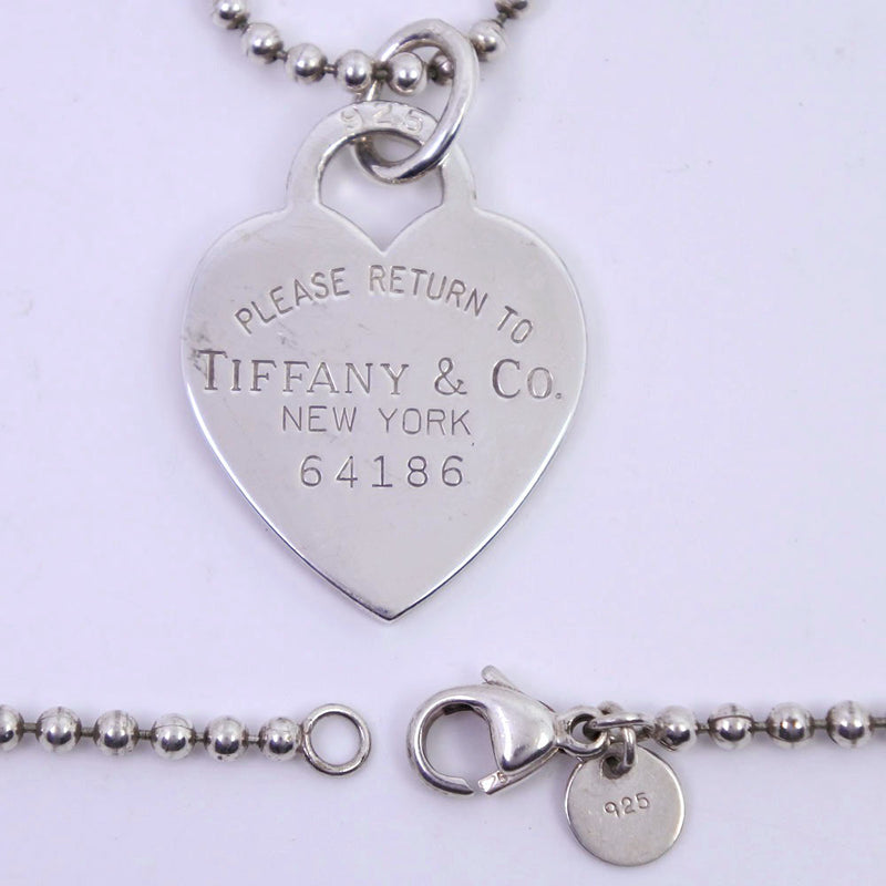 Engraved Evil Eye Heart Necklace with Diamond - Silver - Oak & Luna