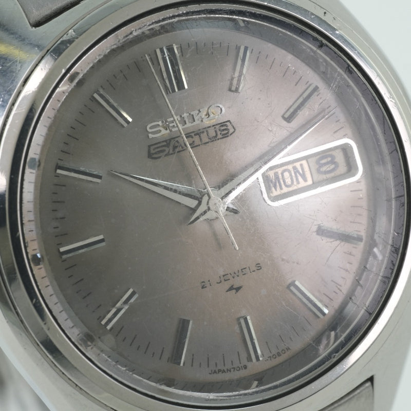 [Seiko] Seiko 5Actus 7019-7060 Reloz de acero inoxidable Reloj de marcación de marcación gris automática para hombres B-Rank