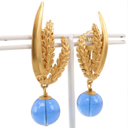 [Chanel] Chanel Inaho Earring Gold Plating x Aishi 99p Garphing Ladies Pendientes A-Rank
