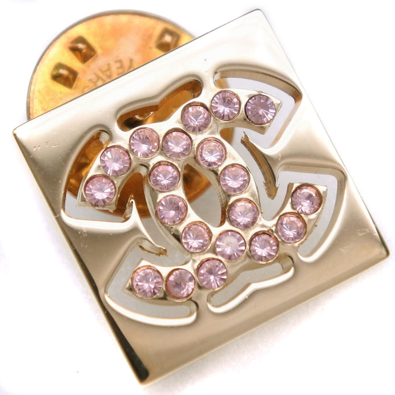 [CHANEL] Chanel 
 Cocomark brooch 
 Pin blow gold plating x Rhinestone Gold COCO Mark Ladies A-Rank