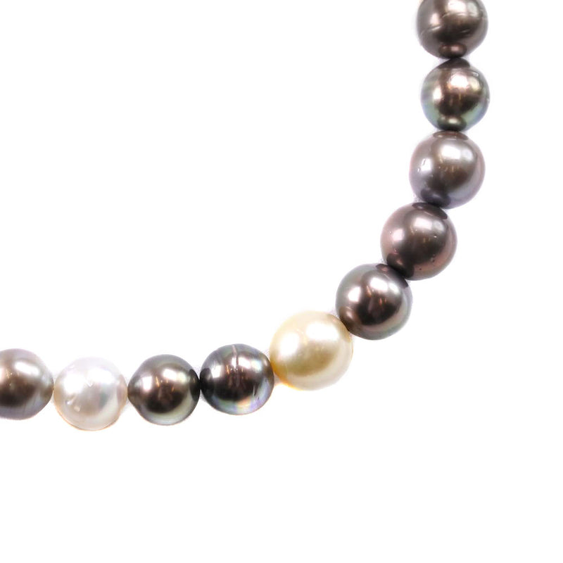 Pearl Baroque Pearl Necklace 7.5-11.5mm Black Pearl (Black Butterfly Pearl) Ladies