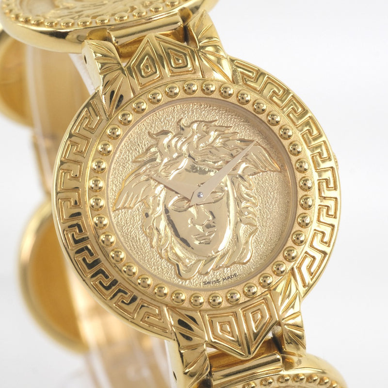 【VERSACE】ジャンニ・ヴェルサーチ
 メデューサ コイン 7008002 腕時計
 ステンレススチール クオーツ ユニセックス ゴールド文字盤 腕時計
A-ランク