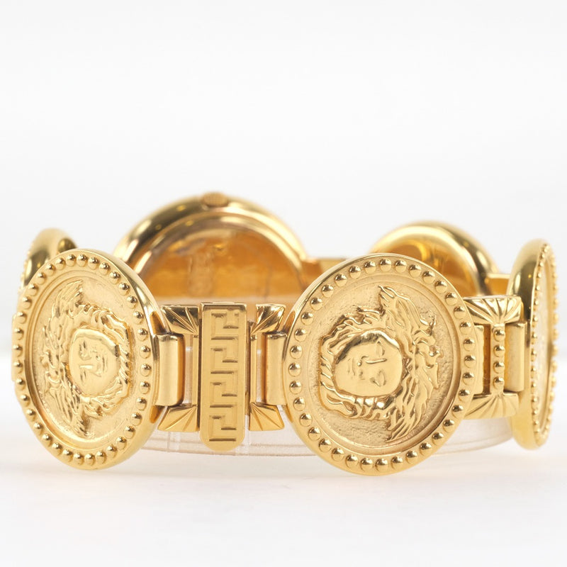 [VERSACE] Gianni Versace Medu Socoin 7008002 Watch Stainless Steel Quartz Unisex Gold Dial Watch A-Rank