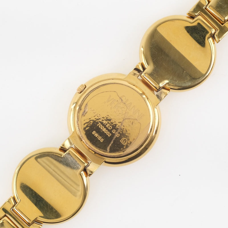 [Versace] Gianni Versace Medu Socoin 7008002 Mira cuarzo de acero inoxidable Unisex Gold Dial Watch A-Rank